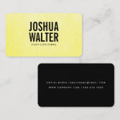 Eenvoudige Vet Gedrukte Tekst Gele Textuur Visitekaartje (Voorkant / Achterkant)