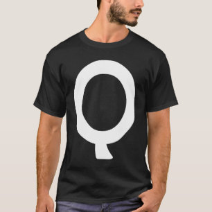 Eenvoudige Vet Grote Witte Hoofdletter Q Alfabet T-shirt