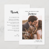 Eenvoudige Vet Script Huwelijkskaart Bedankt (Voorkant / Achterkant)