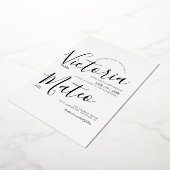 Eenvoudige Vet Script Typografie Zwart Wit Huwelij Folie Uitnodiging (Gedraaid)