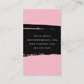 Eenvoudige Vet Tekst Zwart Roze Geborsteld Visitekaartje (Achterkant)