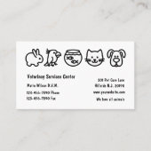 Eenvoudige veterinaire Visitekaartjes (Voorkant)