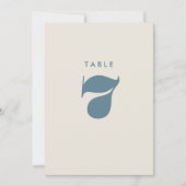 Eenvoudige Vetgedrukte Blauwe Typografie Tafelnumm (Voorkant)