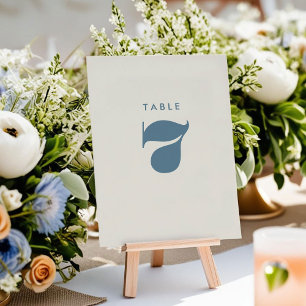 Eenvoudige Vetgedrukte Blauwe Typografie Tafelnumm