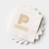 Eenvoudige vetgedrukte enkele Initiaal Monogram Na Folie Servetten (Insitu (Gestapeld))