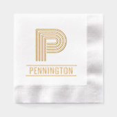 Eenvoudige vetgedrukte enkele Initiaal Monogram Na Folie Servetten (Voorkant)