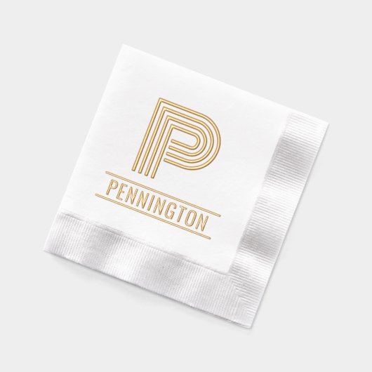 Eenvoudige vetgedrukte enkele Initiaal Monogram Na Folie Servetten (Links)