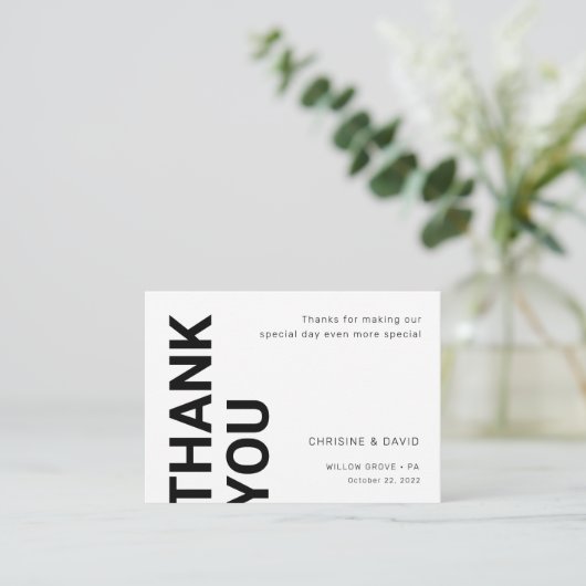 Eenvoudige vetgedrukte letters Weddenschap wit Dan Informatiekaartje (Staand voorkant)