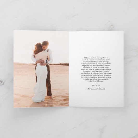 Eenvoudige Vette Datum Moderne Huwelijk Bedankkaart (Binnen)