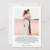 Eenvoudige Vette Datum Moderne Huwelijk Bedankkaart (Achterkant)