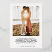 Eenvoudige Vette Datum Moderne Huwelijk Sla de Dat Folie Uitnodiging (Achterkant)