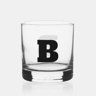 Eenvoudige Vette Monogram Douanekleur Whisky Glas