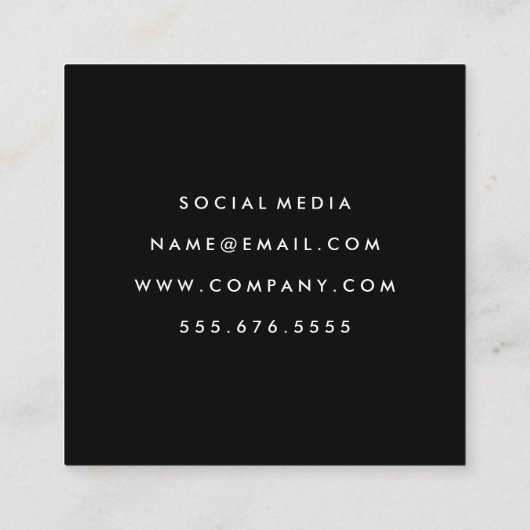 Eenvoudige Vette tekst grijze achtergrond Vierkante Visitekaartje (Achterkant)