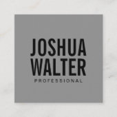 Eenvoudige Vette tekst grijze achtergrond Vierkante Visitekaartje (Voorkant)