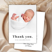 Eenvoudige Vette Typografie Minimale Pasgeboren Ba Bedankkaart