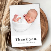 Eenvoudige Vette Typografie Minimale Pasgeboren Ba Bedankkaart
