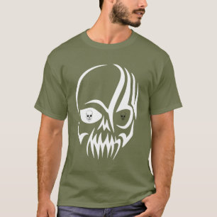 Eenvoudige Vette Witte Schedel Tekening Spooky T-shirt