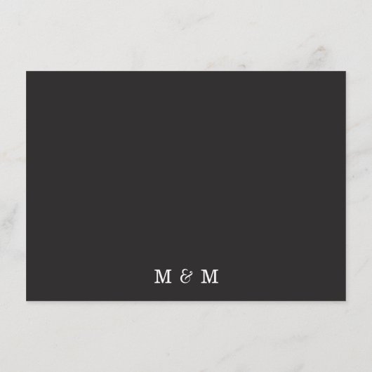 Eenvoudige, vette zwarte en witte minimale trouwde informatiekaartje (Achterkant)