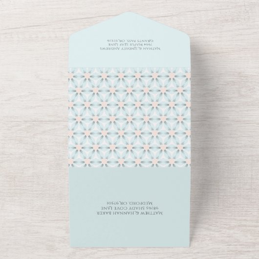 Eenvoudige vettige  Aqua Alles in een uitnodiging (Buitenkant)