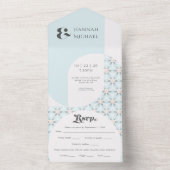 Eenvoudige vettige  Aqua Alles in een uitnodiging (Binnen)