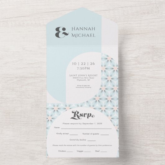 Eenvoudige vettige  Aqua Alles in een uitnodiging (Binnen)