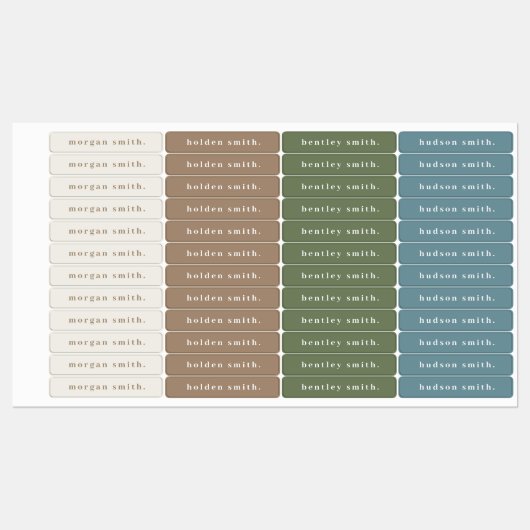 Eenvoudige Vettype waterdichte naam Labels (Vel)