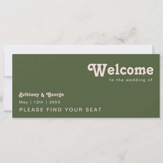 Eenvoudige Vibe Olive Green Seed Chart Header (Achterkant)