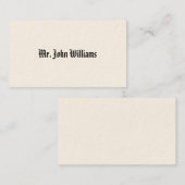 Eenvoudige Victoriaans oproepkaarten Contactkaartje (Voorkant / Achterkant)