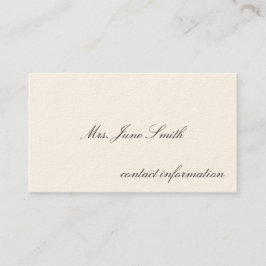 Eenvoudige Victoriaans oproepkaarten Contactkaartje