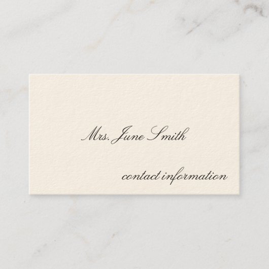 Eenvoudige Victoriaans oproepkaarten Contactkaartje (Voorkant)