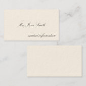 Eenvoudige Victoriaans oproepkaarten Contactkaartje (Voorkant / Achterkant)