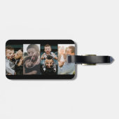 Eenvoudige vier fotocollage beste papa script bagagelabel (Achterkant horizontaal)