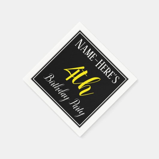 Eenvoudige vierde verjaardag met aangepaste naam servetten (Hoek)