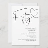 Eenvoudige viering 50e verjaardag van de 50e verja kaart (Voorkant)