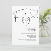 Eenvoudige viering 50e verjaardag van de 50e verja kaart (Staand voorkant)