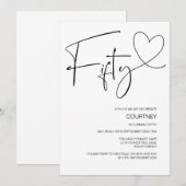 Eenvoudige viering 50e verjaardag van de 50e verja kaart (Voorkant / Achterkant)