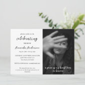 Eenvoudige viering van het leven begrafenis foto kaart (Staand voorkant)