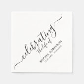 Eenvoudige viering van het leven Elegant Script Fu Servet (Voorkant)