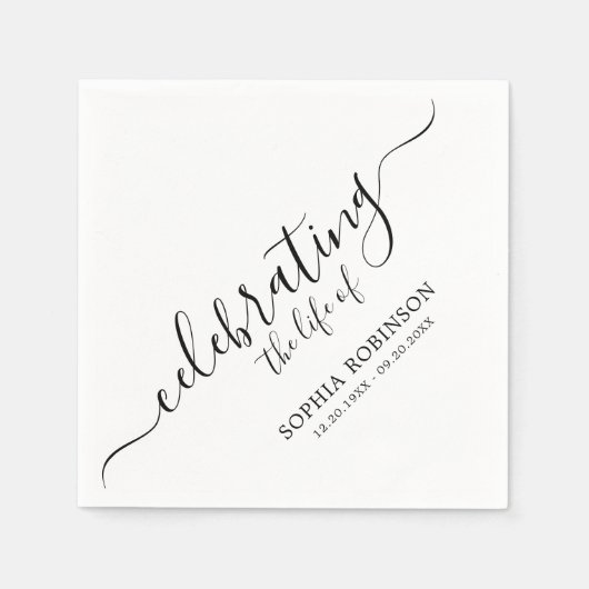 Eenvoudige viering van het leven Elegant Script Fu Servet (Voorkant)