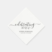 Eenvoudige viering van het leven Elegant Script Fu Servet (Hoek)