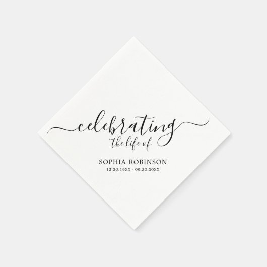 Eenvoudige viering van het leven Elegant Script Fu Servet (Hoek)