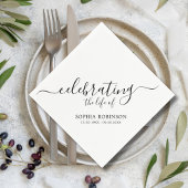 Eenvoudige viering van het leven Elegant Script Fu Servet