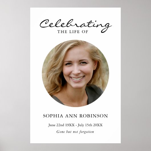 Eenvoudige viering van het leven Foto begrafenis M Poster (Voorkant)