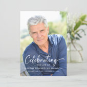 Eenvoudige viering van het leven Foto begrafenispr Bedankkaart (Staand voorkant)