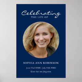 Eenvoudige viering van het leven Foto Memorial Blu Poster