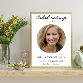 Eenvoudige viering van het leven Foto rouwkaart he Poster