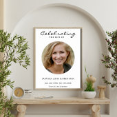 Eenvoudige viering van het leven Foto rouwkaart he Poster