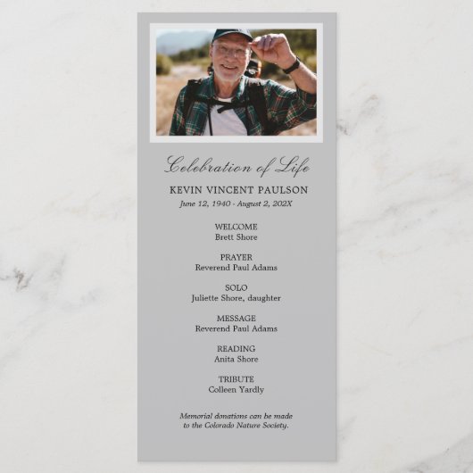 Eenvoudige viering van het Life-programma Programmakaart (Voorkant)