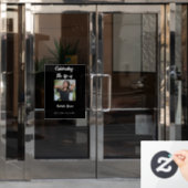 Eenvoudige viering van levensfuneraal herdenkingsf raamsticker (Kantoordeur)