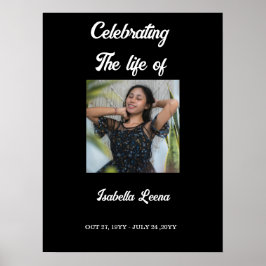 Eenvoudige viering van levensfunerair herdenkingsf poster